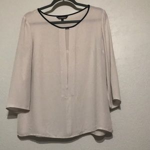 Express Cream Blouse with Black Trim